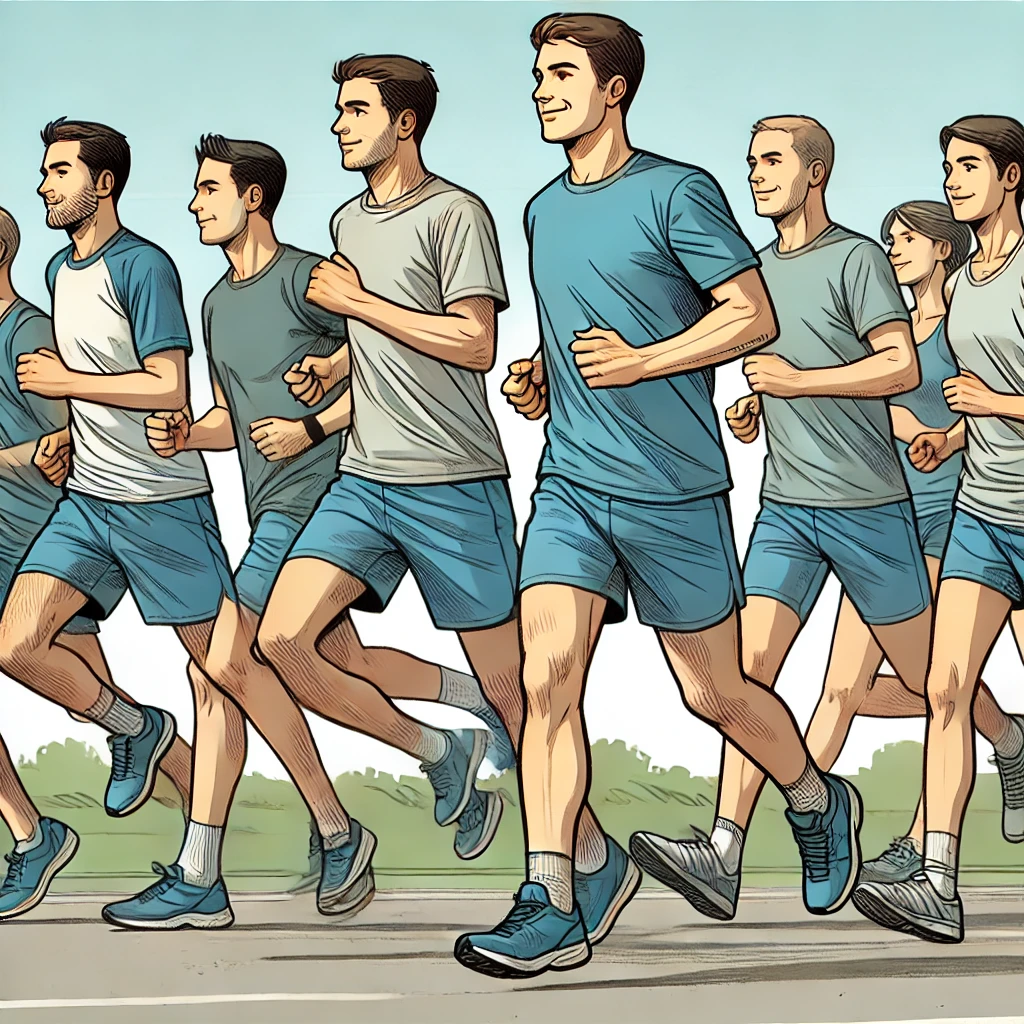 Group of runners in shorts